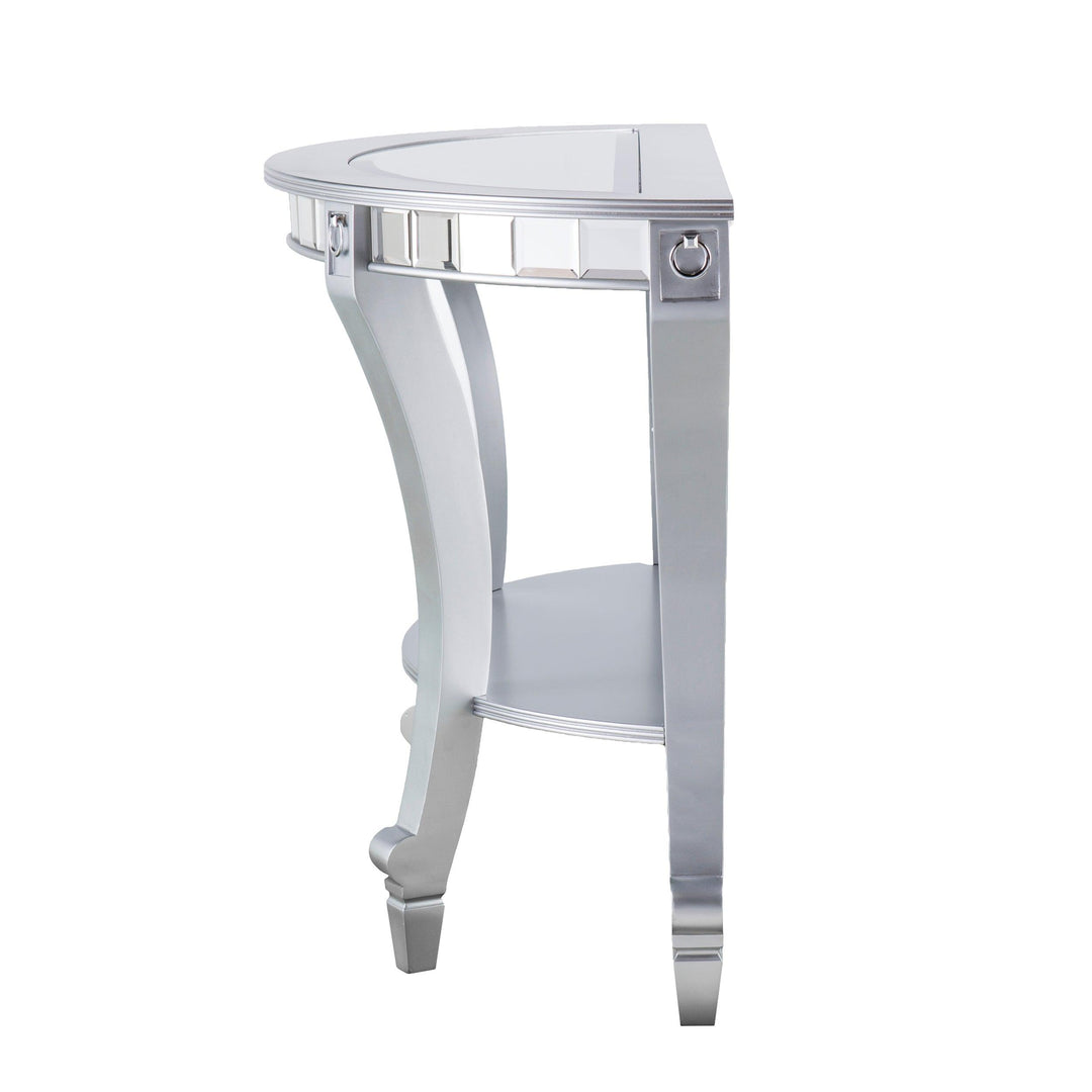 SwayLiving Lindsay Mirrored Demilune Console Table CONSOLE TABLES