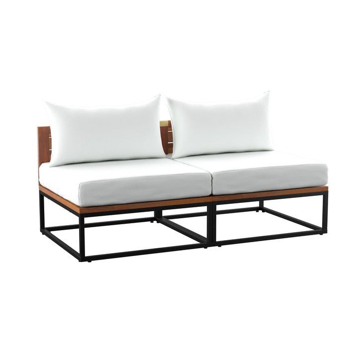 SwayLiving Taradale Outdoor Coffee Table and Modular Loveseat Set – 2pc OUTDOOR SOFAS + SECTIONALS