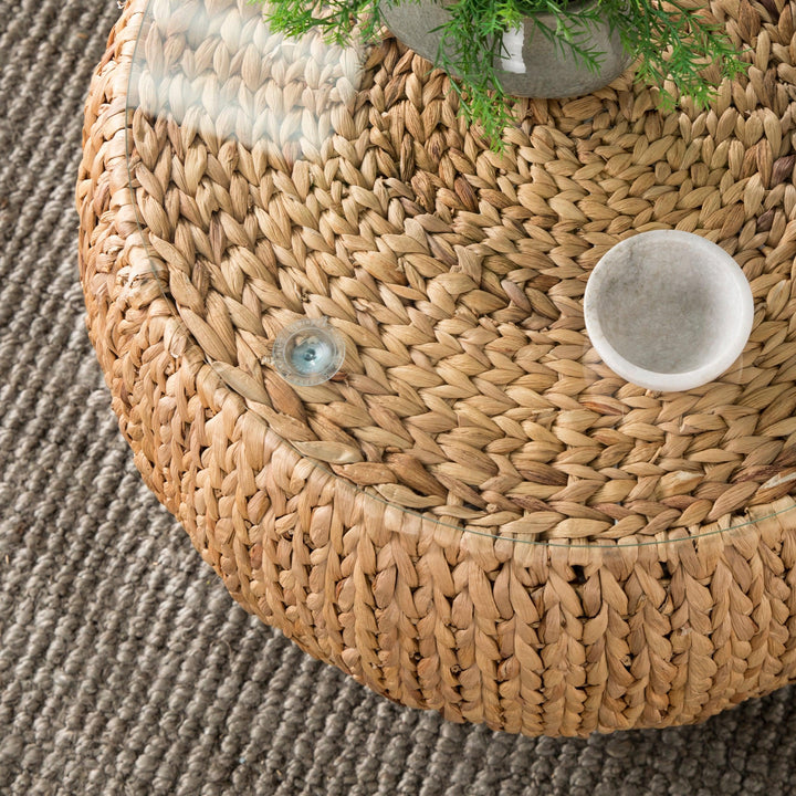 SwayLiving Jokobe Round Water Hyacinth Cocktail Table COFFEE TABLES