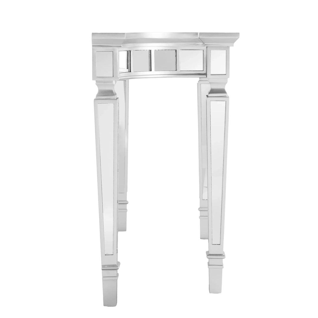 SwayLiving Glenview Glam Mirrored Console Table - Matte Silver CONSOLE TABLES