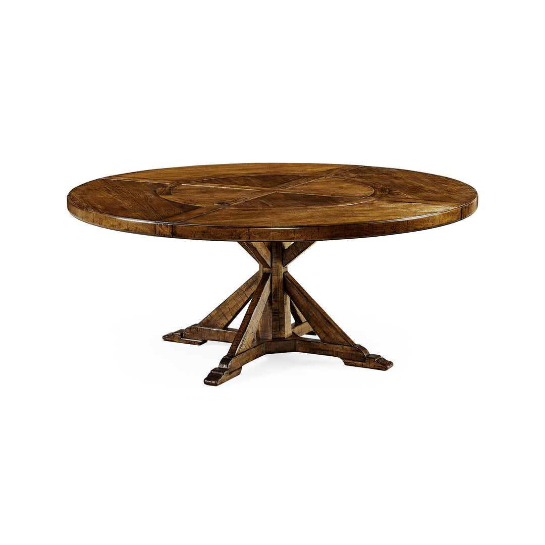 SwayLiving Casual Accents Country Walnut Round Dining Table 72" DINING TABLES