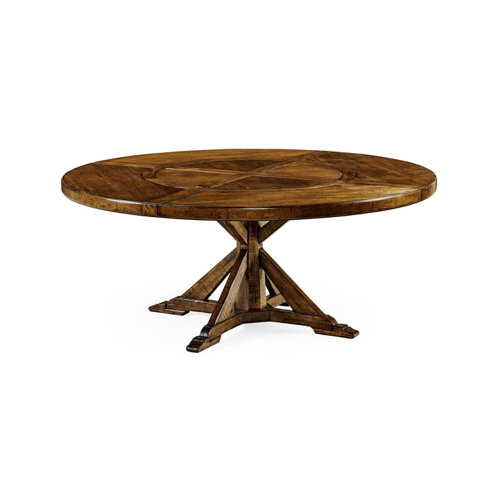 SwayLiving Casual Accents Country Walnut Round Dining Table 72" DINING TABLES