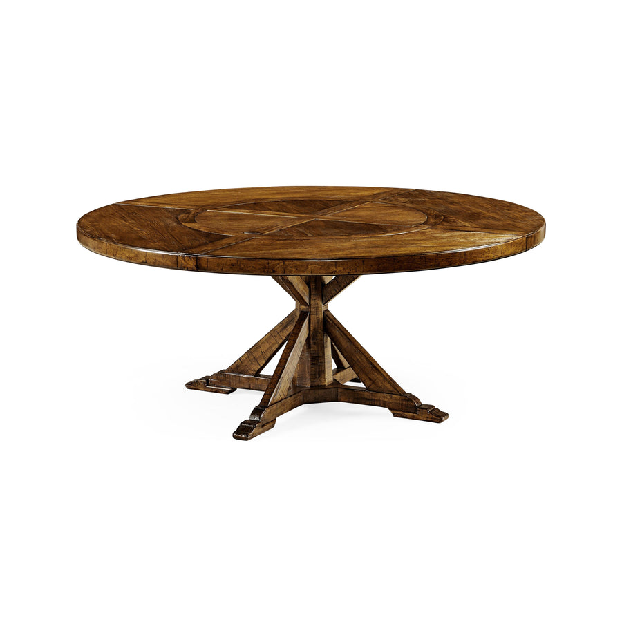 SwayLiving Casual Accents Country Walnut Round Dining Table 72" DINING TABLES