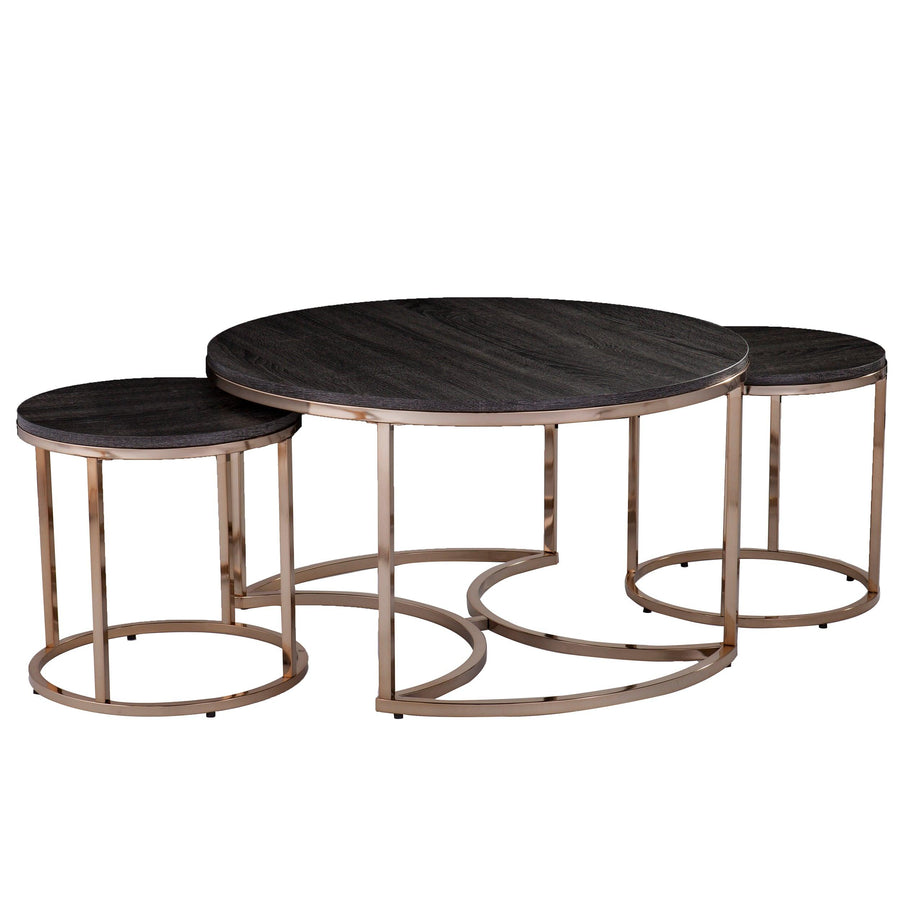 SwayLiving Lachlan Round Nesting Coffee Tables – 3pc Set COFFEE TABLES