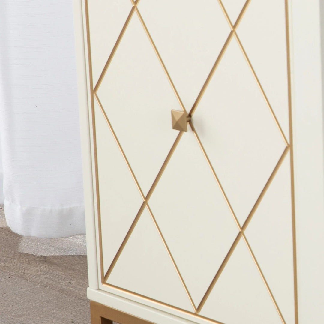 SwayLiving Marradi Media Console w/ Storage - Cream MEDIA + TV STANDS