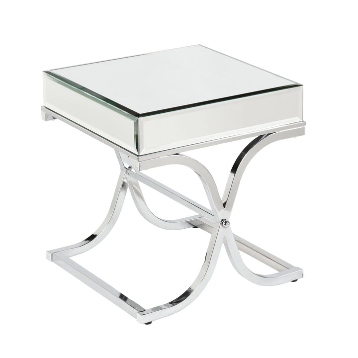 SwayLiving Ava Mirrored End Table - Chrome ACCENT TABLES