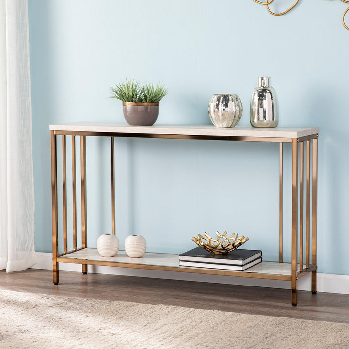 SwayLiving Brexlyn Faux Stone Console Table CONSOLE TABLES