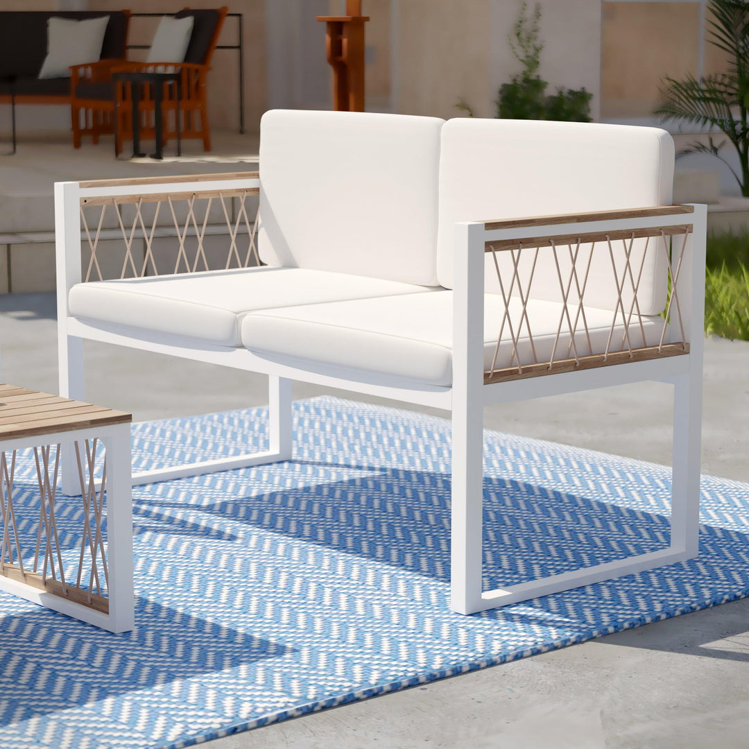 SwayLiving Wallmond Cushioned Outdoor Loveseat/Settee OUTDOOR CHAISE LOUNGES