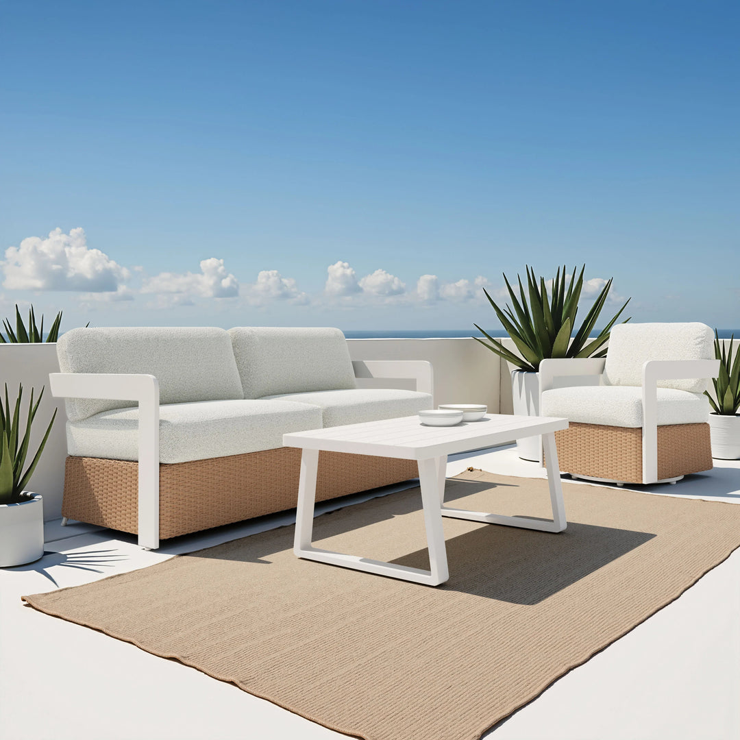 SwayLiving Welt Coffee Table White COFFEE TABLES