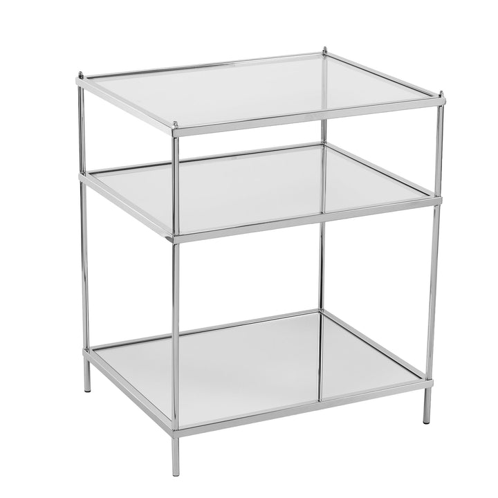 SwayLiving Knox Glam Mirrored Side Table - Chrome ACCENT TABLES
