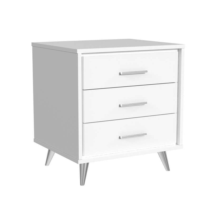 SwayLiving Oren Nightstand with Drawers - White NIGHTSTANDS