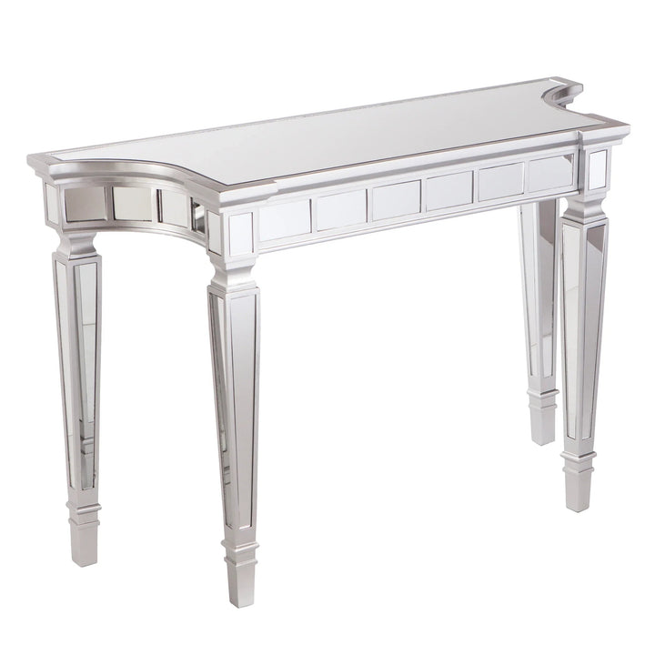 SwayLiving Glenview Glam Mirrored Console Table - Matte Silver CONSOLE TABLES