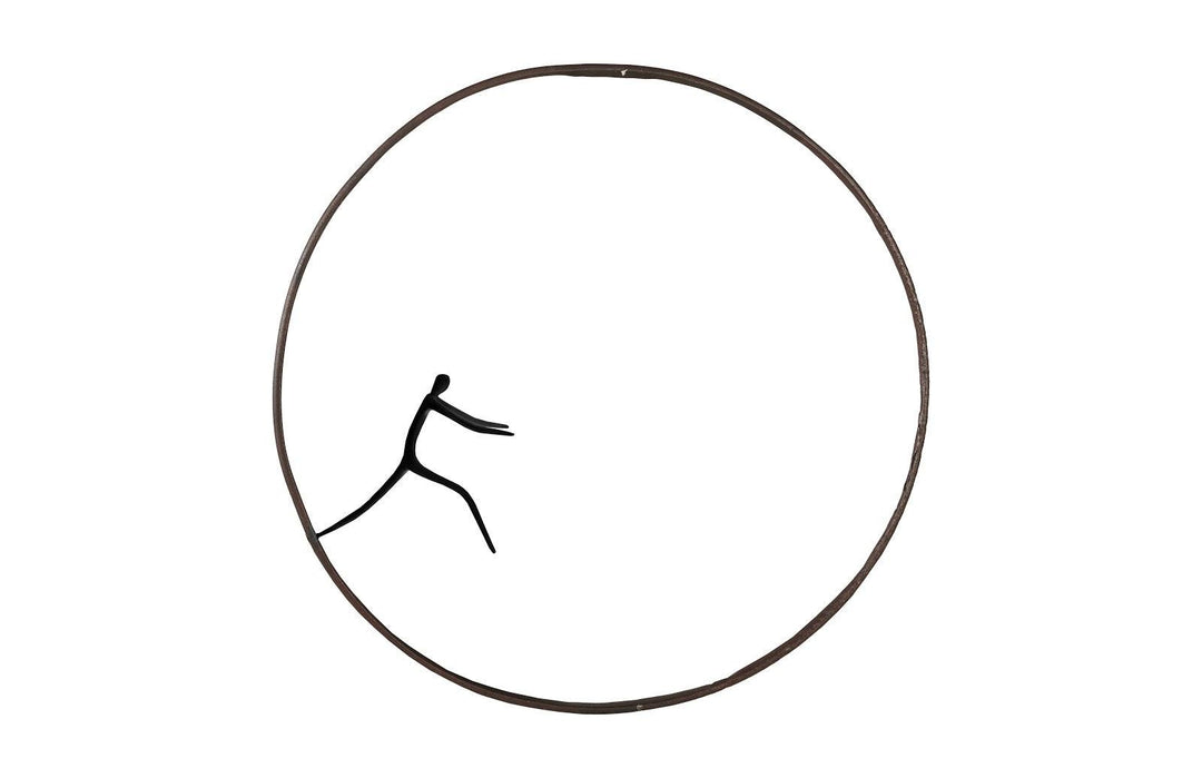 SwayLiving Olympic Figure in Iron Ring, Black, Rust, Style D WALL ACCENTS