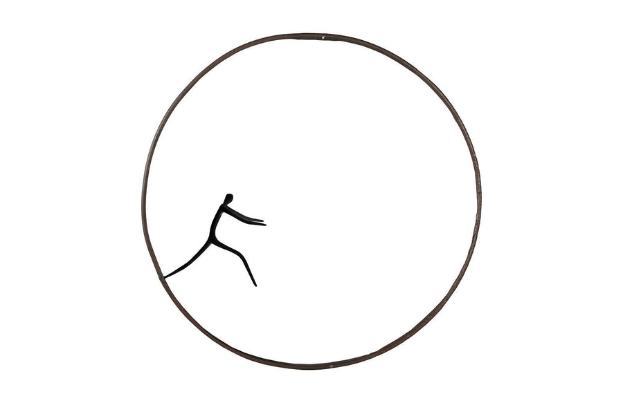 SwayLiving Olympic Figure in Iron Ring, Black, Rust, Style D WALL ACCENTS