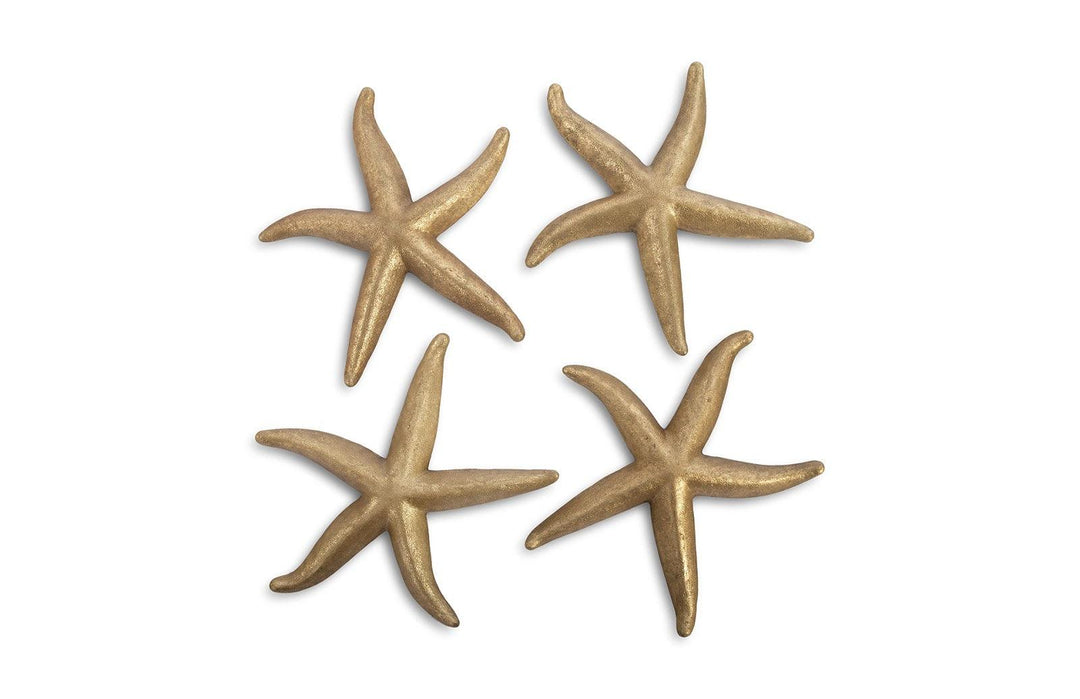 SwayLiving Starfish, Gold Leaf, Set of 4, LG WALL ACCENTS