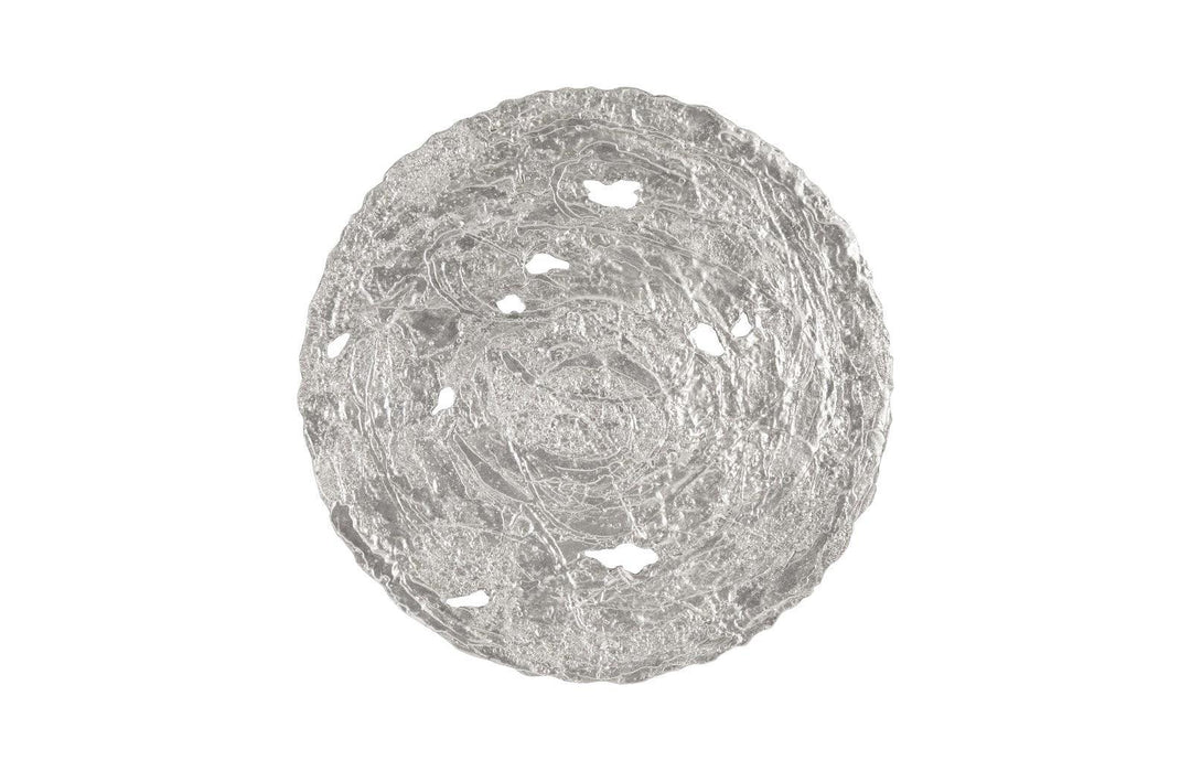 SwayLiving Molten Wall Disc, Large, Silver Leaf WALL ACCENTS
