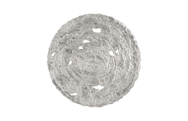 SwayLiving Molten Wall Disc, Large, Silver Leaf WALL ACCENTS