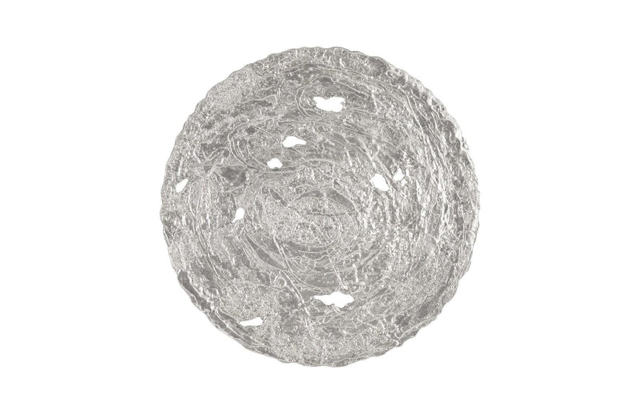 SwayLiving Molten Wall Disc, Large, Silver Leaf WALL ACCENTS