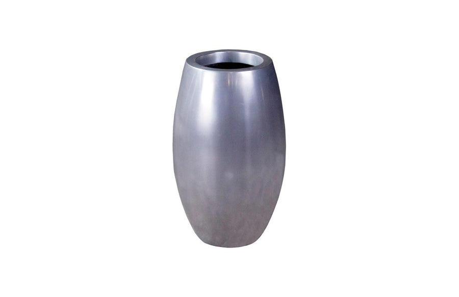 SwayLiving Elonga Planter, Polished Aluminum, SM PLANTERS