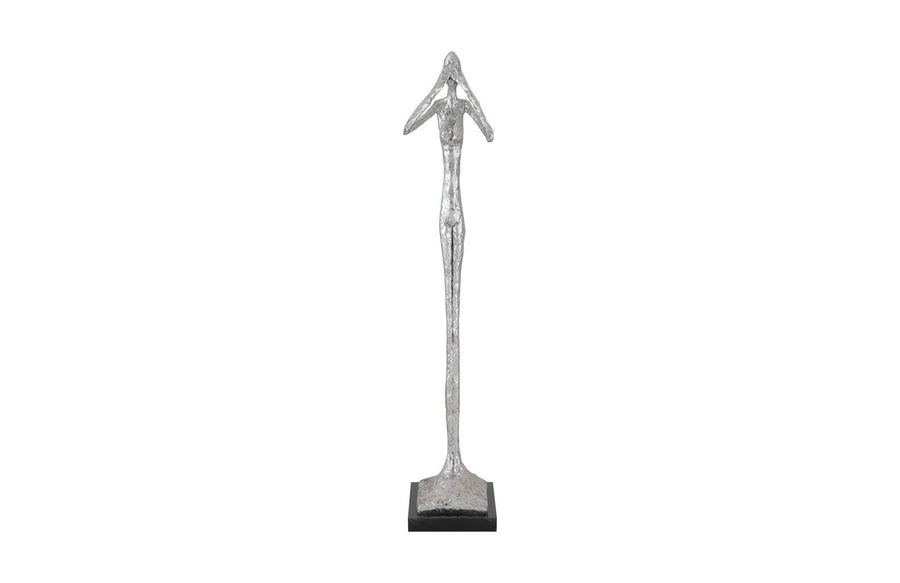 SwayLiving See No Evil Slender Sculpture, Small, Resin, Silver Leaf DECORATIVE OBJECTS