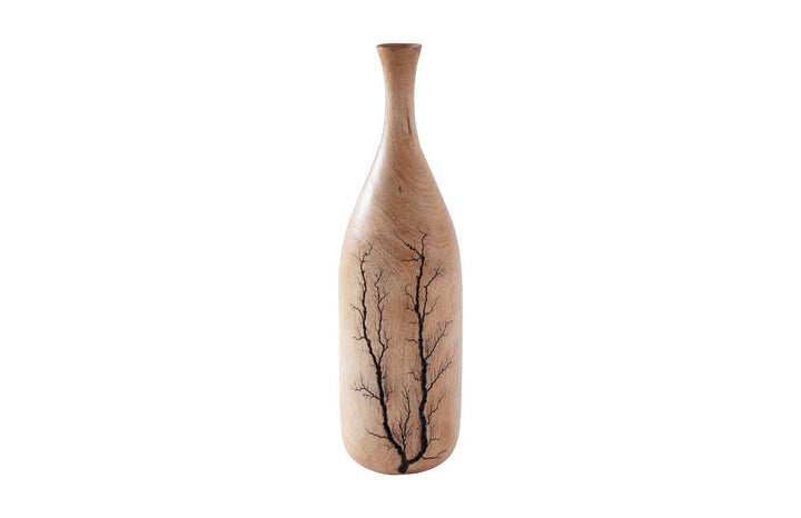 SwayLiving Lightning Bottle, Mango Wood, Curved Neck VASES, JARS, + BOTTLES