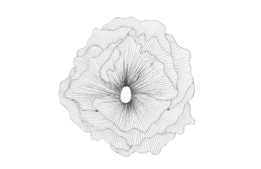SwayLiving Poppy Flower Wall Art, Silver/Black, LG WALL ACCENTS