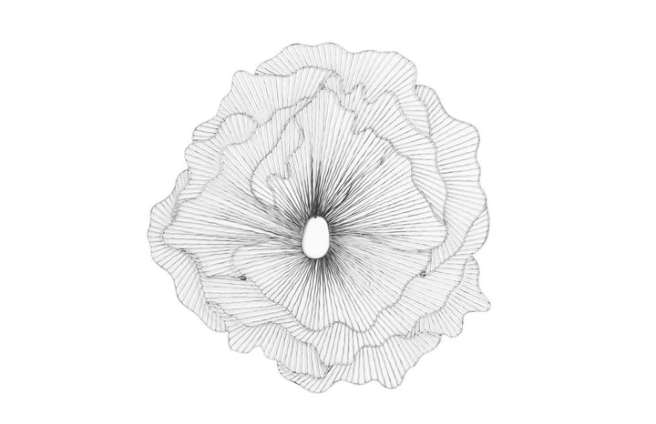 SwayLiving Poppy Flower Wall Art, Silver/Black, LG WALL ACCENTS