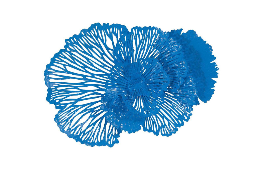 SwayLiving Flower Wall Art, Medium, Blue, Metal WALL ACCENTS