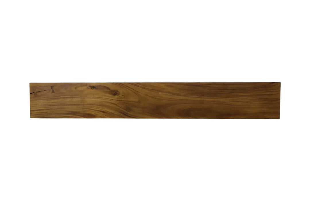 96"D x 14"W x 17"H/Natural, Satin Black Legs