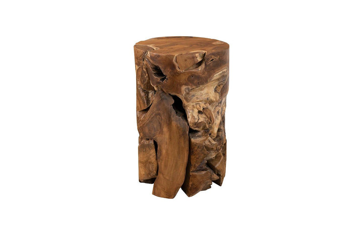 SwayLiving Teak Slice Pedestal, Round ACCENT TABLES