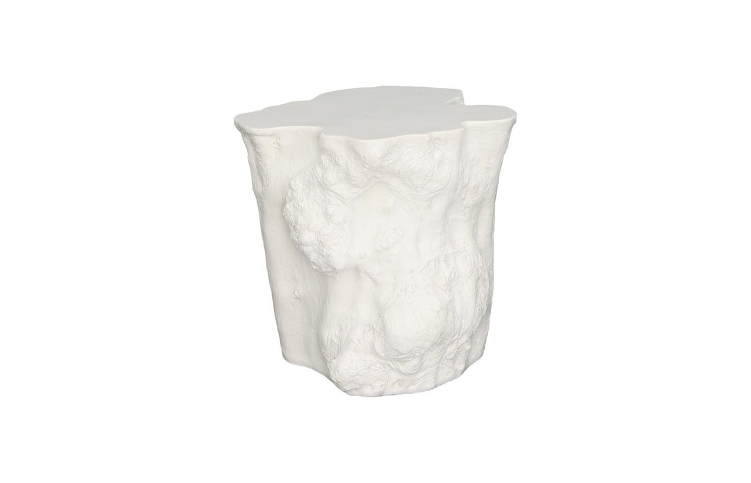 SwayLiving Log Side Table, Gel Coat White ACCENT TABLES