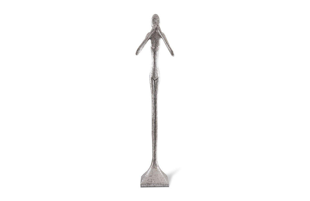 SwayLiving Speak No Evil Slender Sculpture, Large, Resin, Silver Leaf DECORATIVE OBJECTS