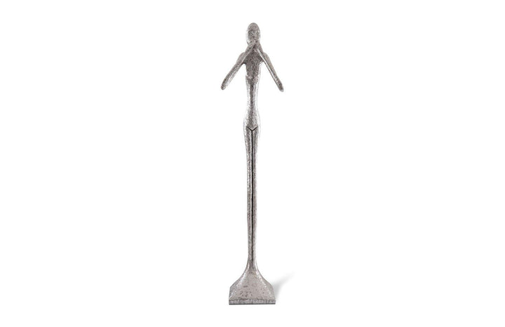 SwayLiving Speak No Evil Slender Sculpture, Large, Resin, Silver Leaf DECORATIVE OBJECTS