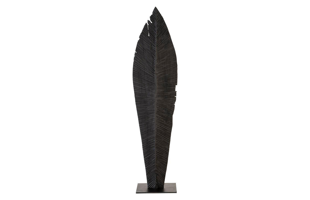 SwayLiving Carved Leaf on Stand, Burnt, LG DECORATIVE OBJECTS