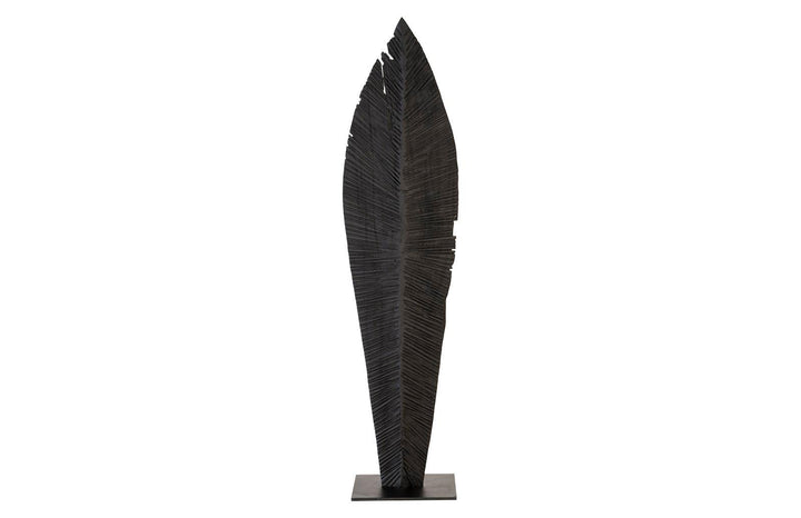 SwayLiving Carved Leaf on Stand, Burnt, LG DECORATIVE OBJECTS