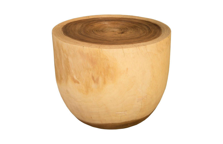 SwayLiving Lathe Side Table, Chamcha Wood ACCENT TABLES