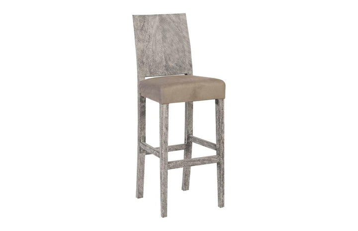 SwayLiving Ophelia Bar Stool, Chamcha Wood, Gray Stone Finish BAR STOOLS + COUNTER STOOLS