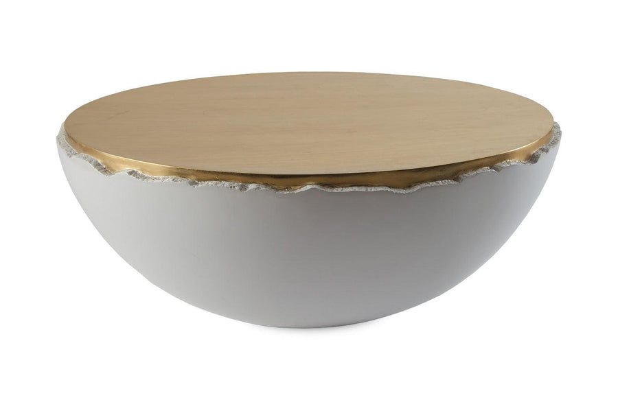 SwayLiving Broken Egg Coffee Table, White and Gold Leaf COFFEE TABLES