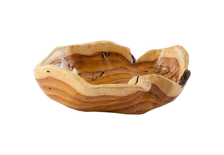 SwayLiving Burled Bowl, Faux Wood DECORATIVE TRAYS, PLATES, + BOWLS