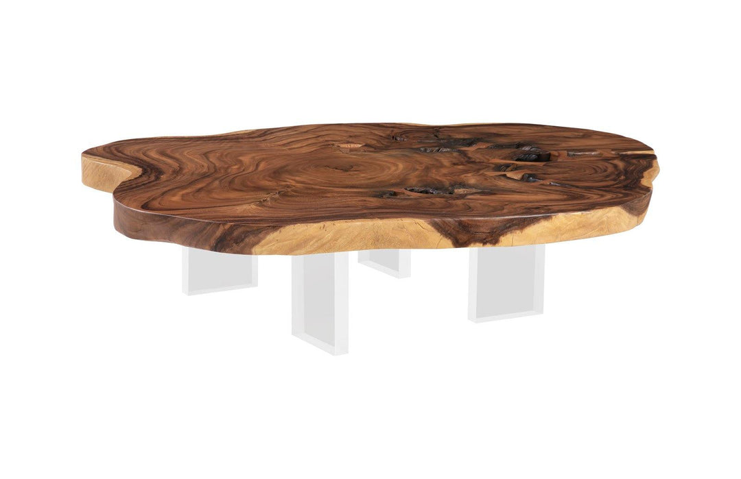 SwayLiving Floating Coffee Table with Acrylic Legs, Natural, Assorted COFFEE TABLES