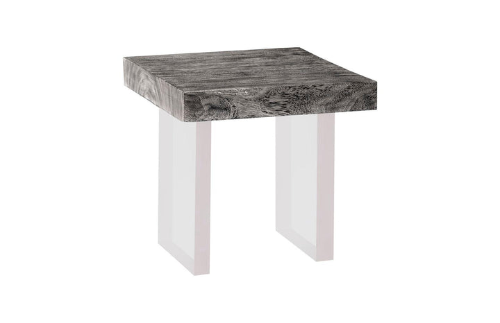 SwayLiving Floating Side Table, Gray Stone, Acrylic Legs ACCENT TABLES