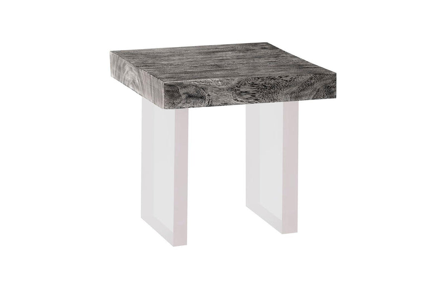 SwayLiving Floating Side Table, Gray Stone, Acrylic Legs ACCENT TABLES