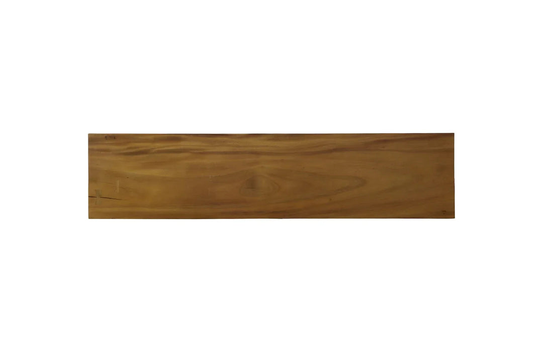 60"D x 14"W x 17"H/Natural, Satin Black Legs