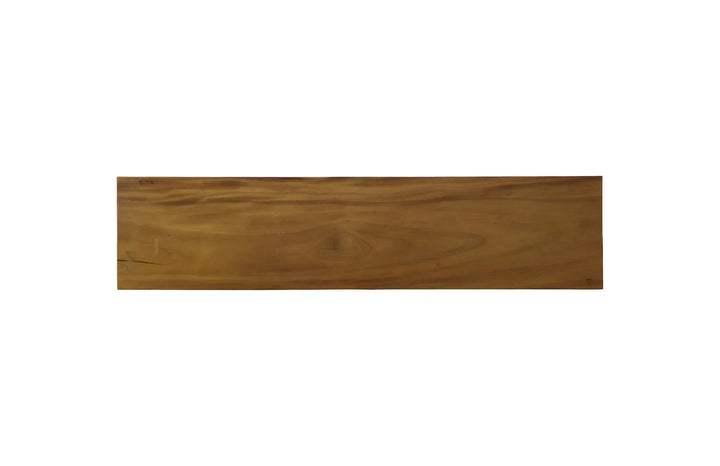 60"D x 14"W x 17"H/Natural, Satin Black Legs