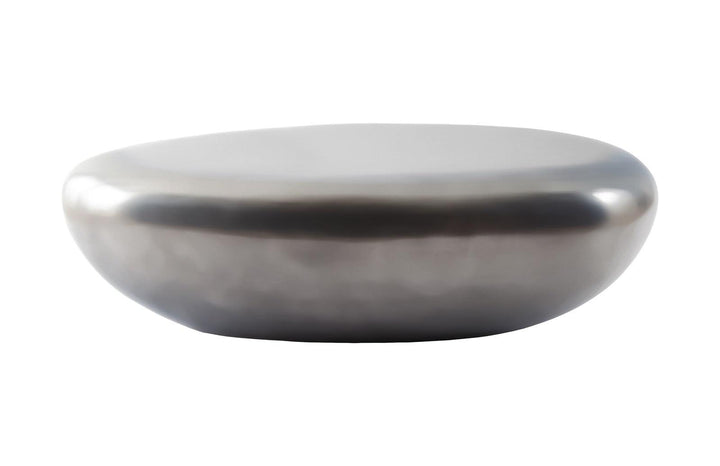 SwayLiving River Stone Coffee Table, Large, Resin, Polished Aluminum Finish COFFEE TABLES