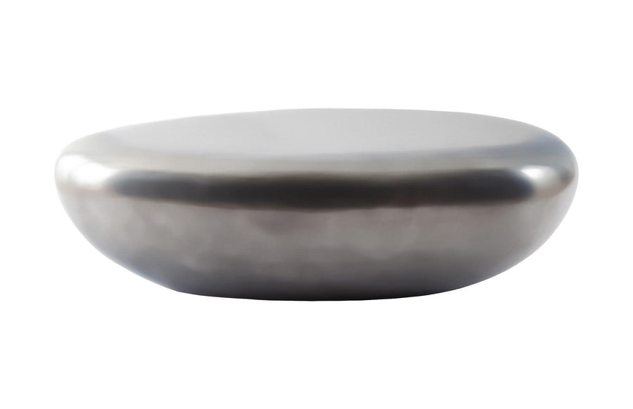 SwayLiving River Stone Coffee Table, Large, Resin, Polished Aluminum Finish COFFEE TABLES