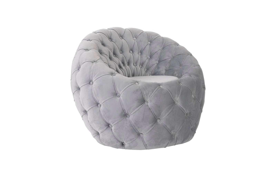SwayLiving Egg Chair, Cool Gray Velvet Fabric ACCENT + LOUNGE CHAIRS