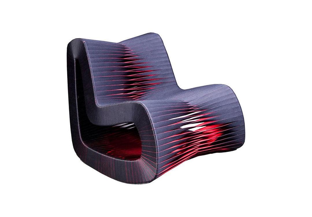SwayLiving Seat Belt Rocking Chair, Black/Red ACCENT + LOUNGE CHAIRS