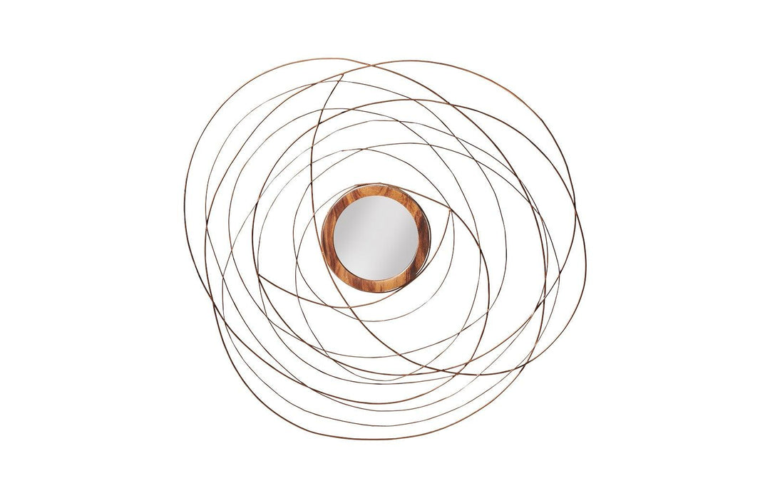 SwayLiving Nest Mirror, Chamcha Wood/Wire, Copper, LG WALL MIRRORS