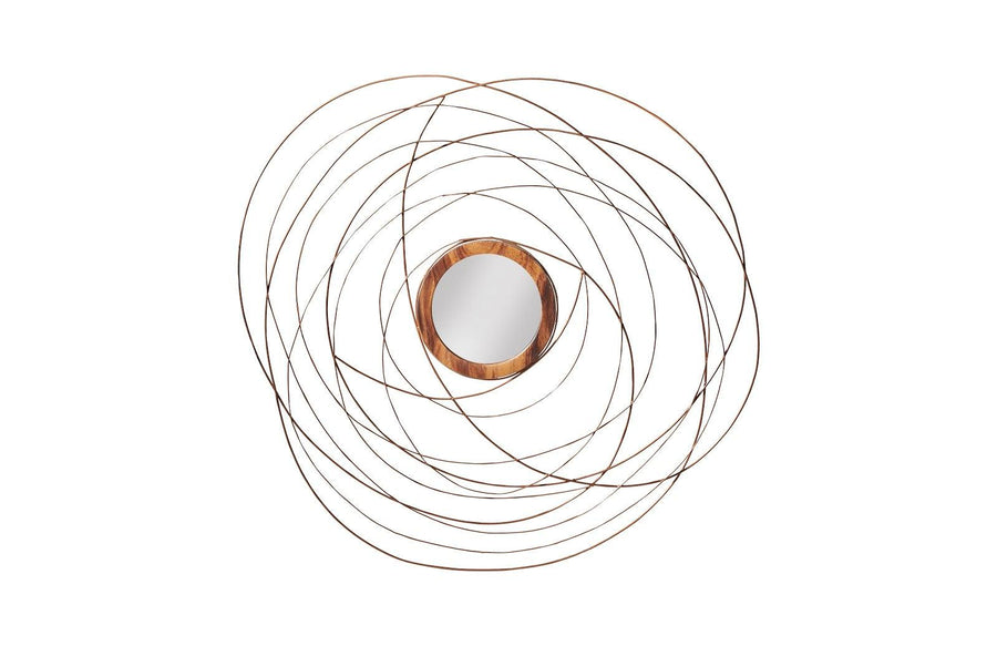 SwayLiving Nest Mirror, Chamcha Wood/Wire, Copper, LG WALL MIRRORS